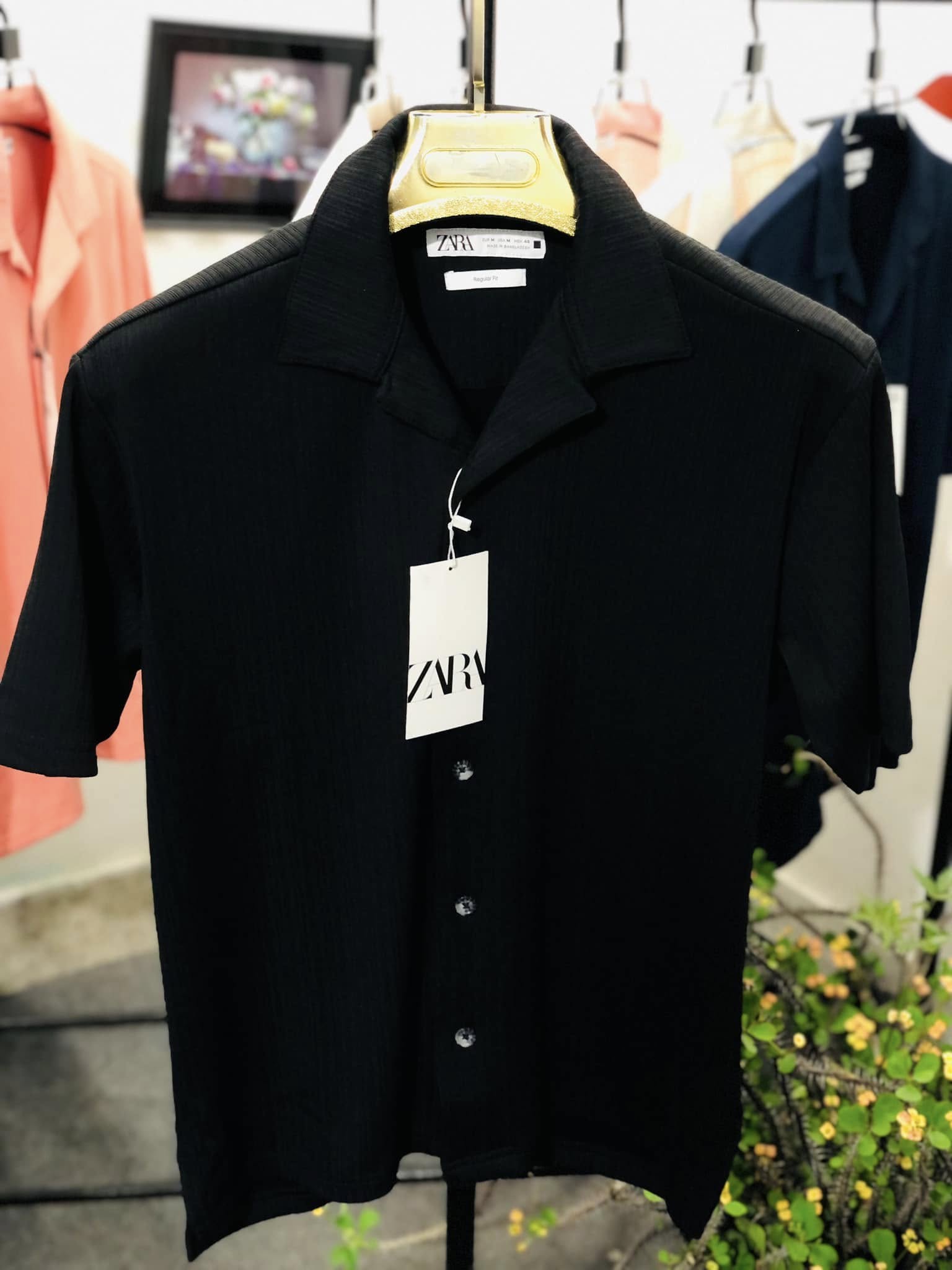 Regular Fit Crinkled resort shirt